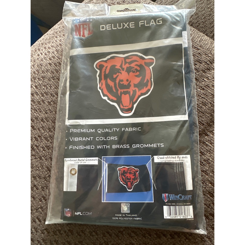 WinCraft NFL Chicago Bears Deluxe Flag 3x5 Navy Blue Banner Brass Grommets NEW